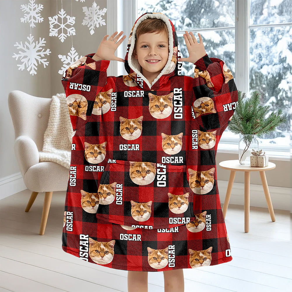 Custom Photo Name Cat Hoodie Blanket For Dog Lovers HA75 898372