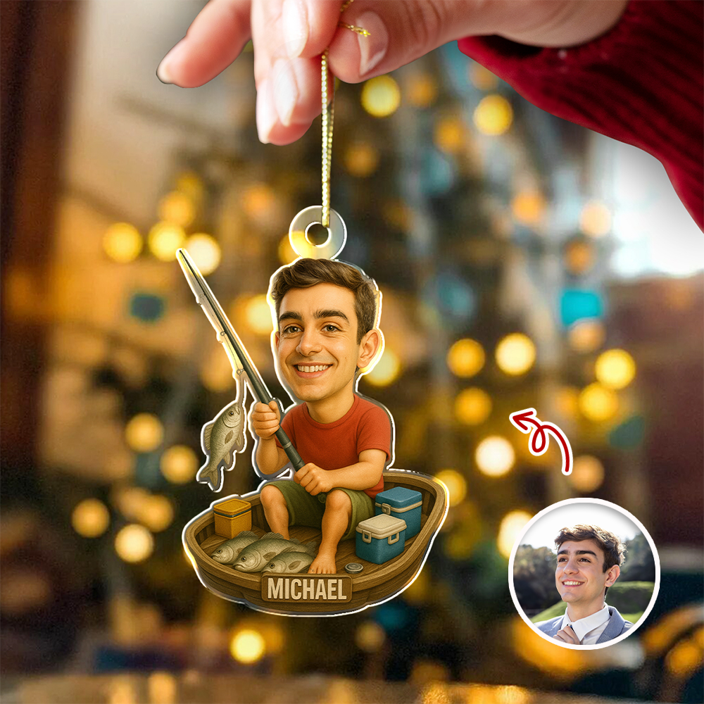 Custom Photo Fishing Acrylic Ornament For Christmas TH10 894919