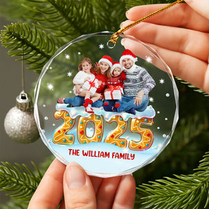 Custom Photo Our Kind Of Merry Family Glass Ornament Gift For Christmas CH07 899986