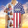 Custom Cute 3D American Dog - Independence Flag Design Hawaiian Shirt LM32 897915