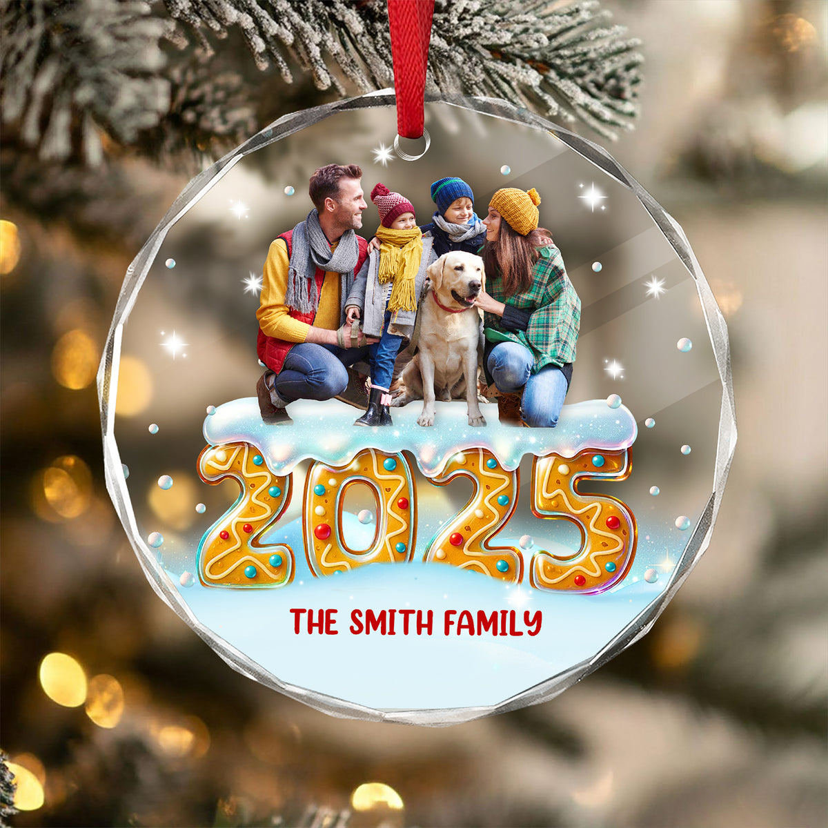 Custom Photo Our Kind Of Merry Family Glass Ornament Gift For Christmas CH07 899986