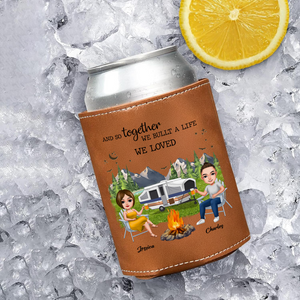 Personalized You & Me We Got This Camping Leather Can Cooler Holder TH10 894087