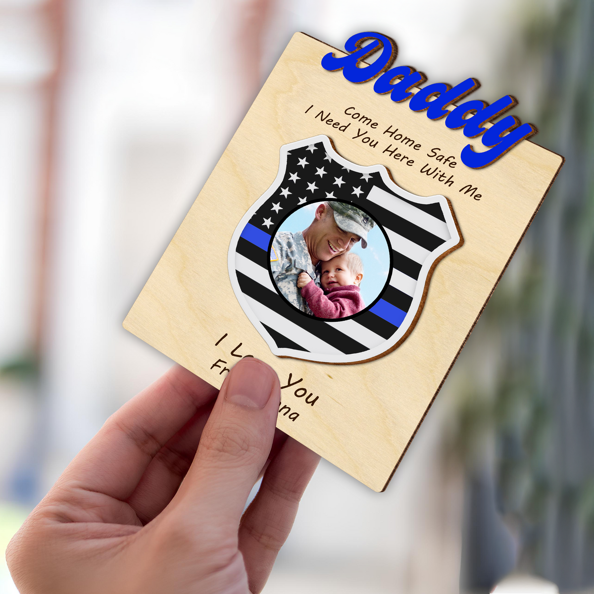 Custom Photo Dad Car Visor Clip Gift For Policeman CH07 896132