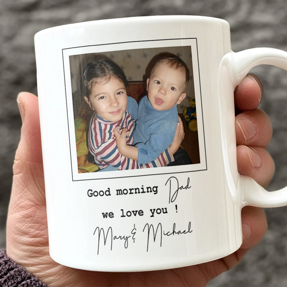 Custom Photo Dad We Love You White Mug - Personalized Father’s Day Gift HO82 902518