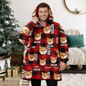 Custom Photo Name Cat Hoodie Blanket For Dog Lovers HA75 898372