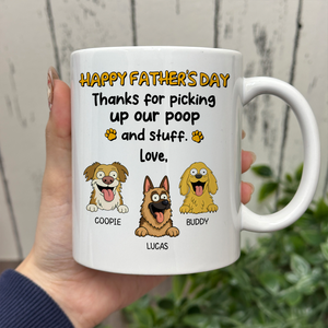 Thank For Picking Up Our Poop Dog White Mug Funny Personalized Gift For Father's Day HO82 893692