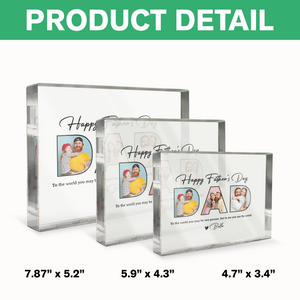 Custom Photo Happy Father's Day Acrylic Block Plaque, Unique Keepsake HO82 894014