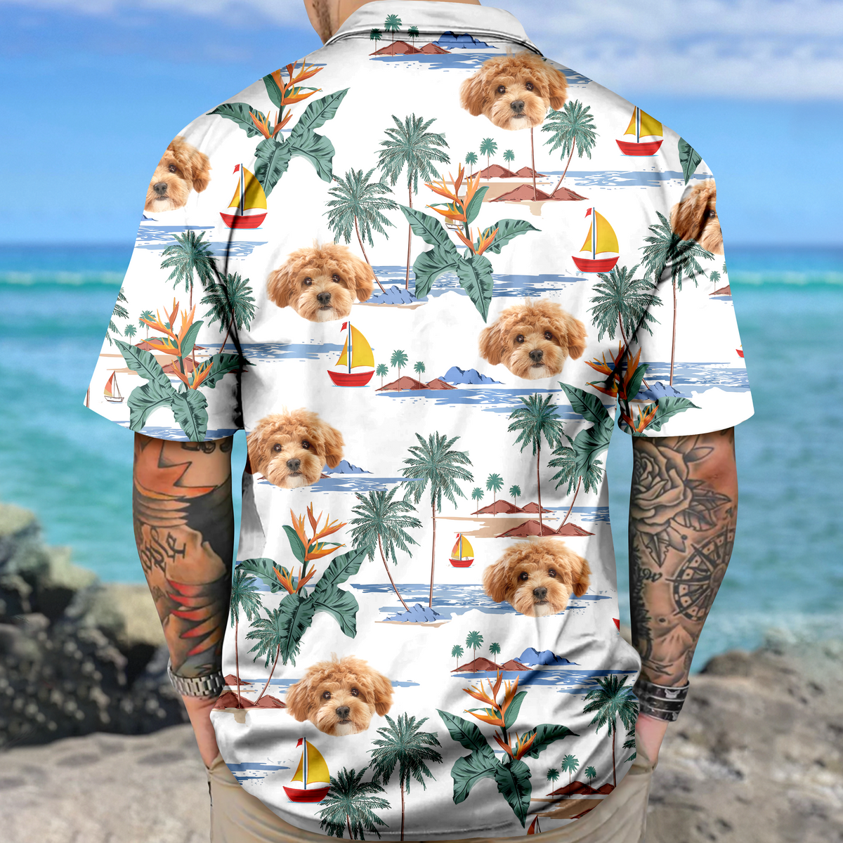 Custom Cute Dog Face Tropical Summer Vibe Hawaii Shirt LM32 893413