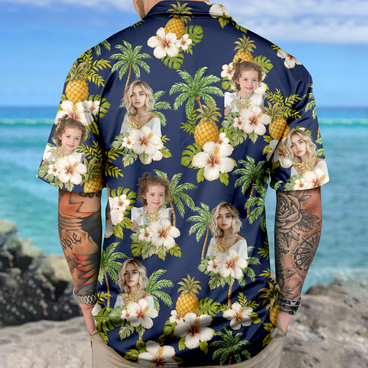 Custom Human Photo Tropical Vibe Family Hawaii Shirt HO82 893746