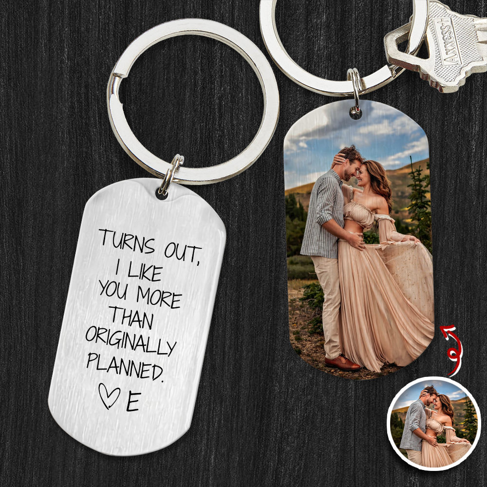 Custom Couple Photo I Like You More Than Originally Planned Metal Keychain For Valentine's Day TH10 898383