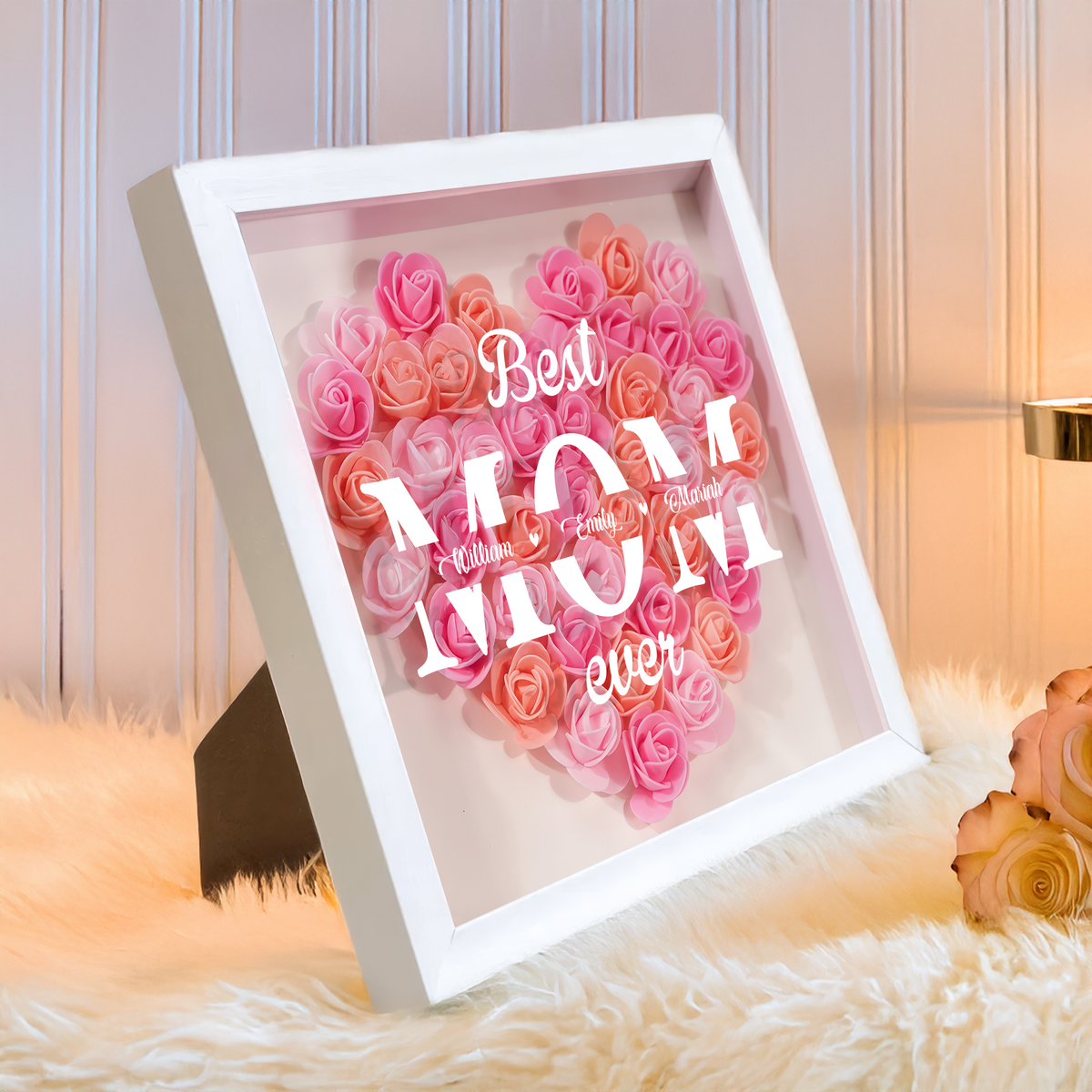 Best Mom Ever Personalized Flower Shadow Box Mother's Day Gift CH07 895464