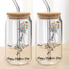 Personalized Floral Hands Mom With Kids Mother's Day Glass Can With Lid LM32 893291