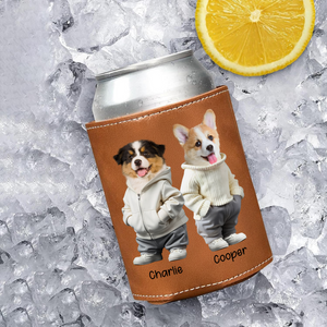 Custom Photo From The Reason You Drink Dog Lover Leather Can Cooler TH10 894089