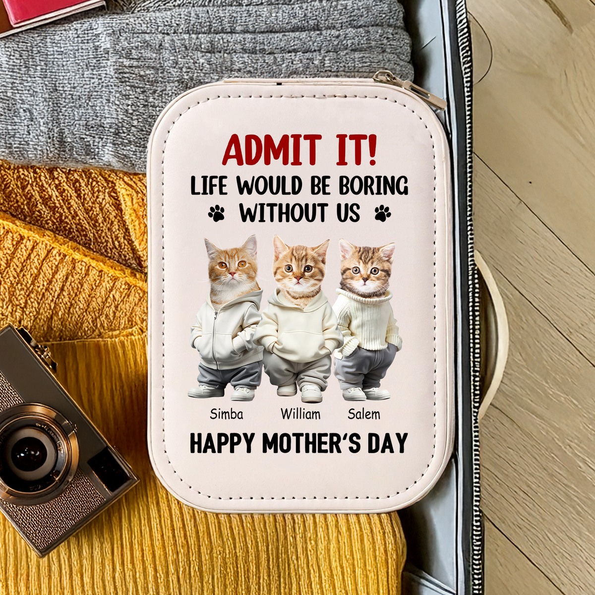 Custom Cute Pet Face Admit It Life Would Be Boring Without Me Makeup Box With LED LM32 893321