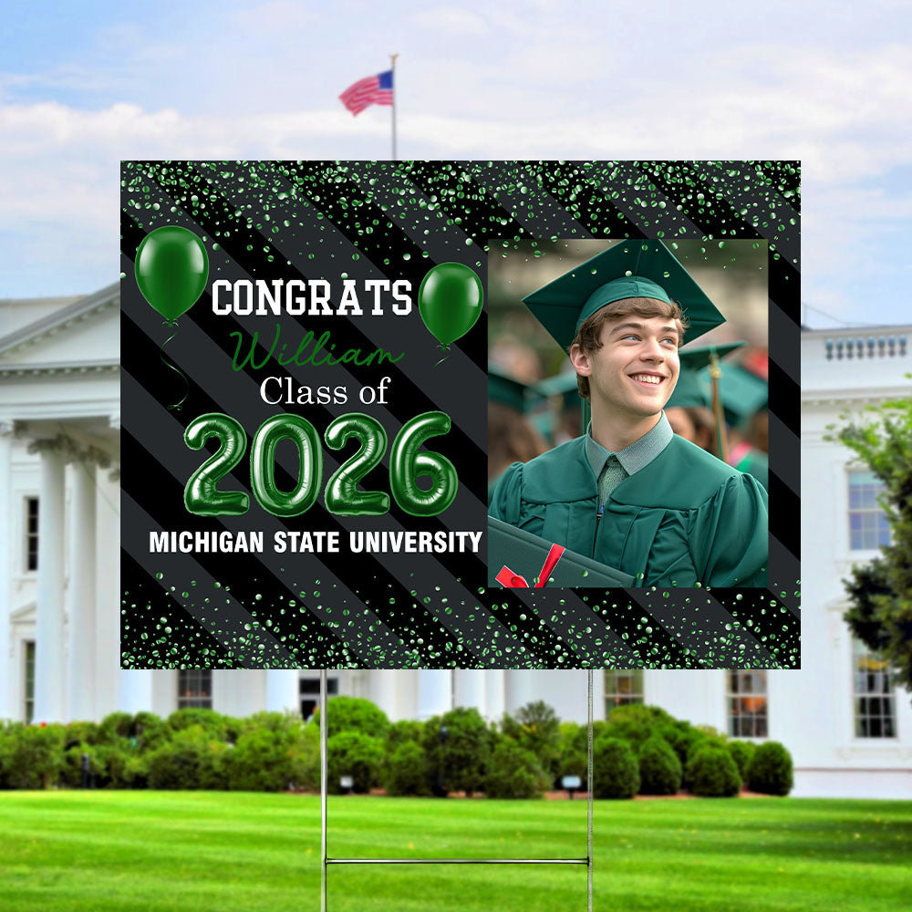 Custom Photo Congrats Class Of 2026 Graduation Yard Sign CH07 910262