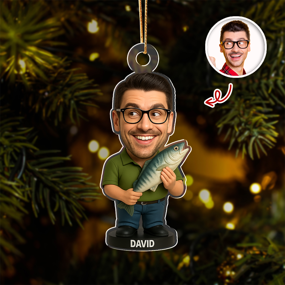 Custom Photo Fishing Acrylic Ornament For Christmas TH10 894919