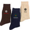 Custom Name Snowflake Christmas Embroidered Socks CH07 180876