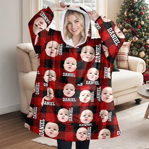 Custom Photo Family Hoodie Blanket For Family Gift HA75 898386