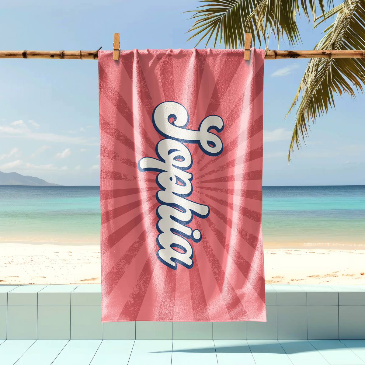 Personalized Name Party Summer Retro Style Beach Towels LM32 893445