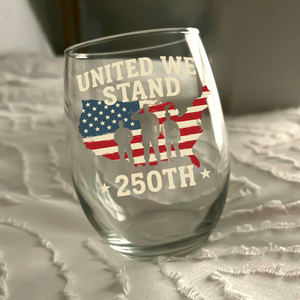 We Stand 250th Anniversary USA Veteran Wine Glass HA75 897312