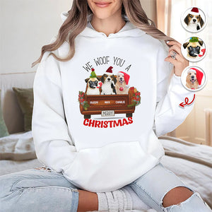 Custom Cute Dog Photo I Woof You A Merry Christmas Bright Shirt LM32 895757