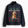 Custom Photo Merry Christmas Ya Filthy Animal Printed Quarter Zip Sweater TH10 170843