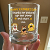 Happy Father's Day, Thank For Picking Up Our Poop Print Rock Glass Personalized Gift HO82 893712