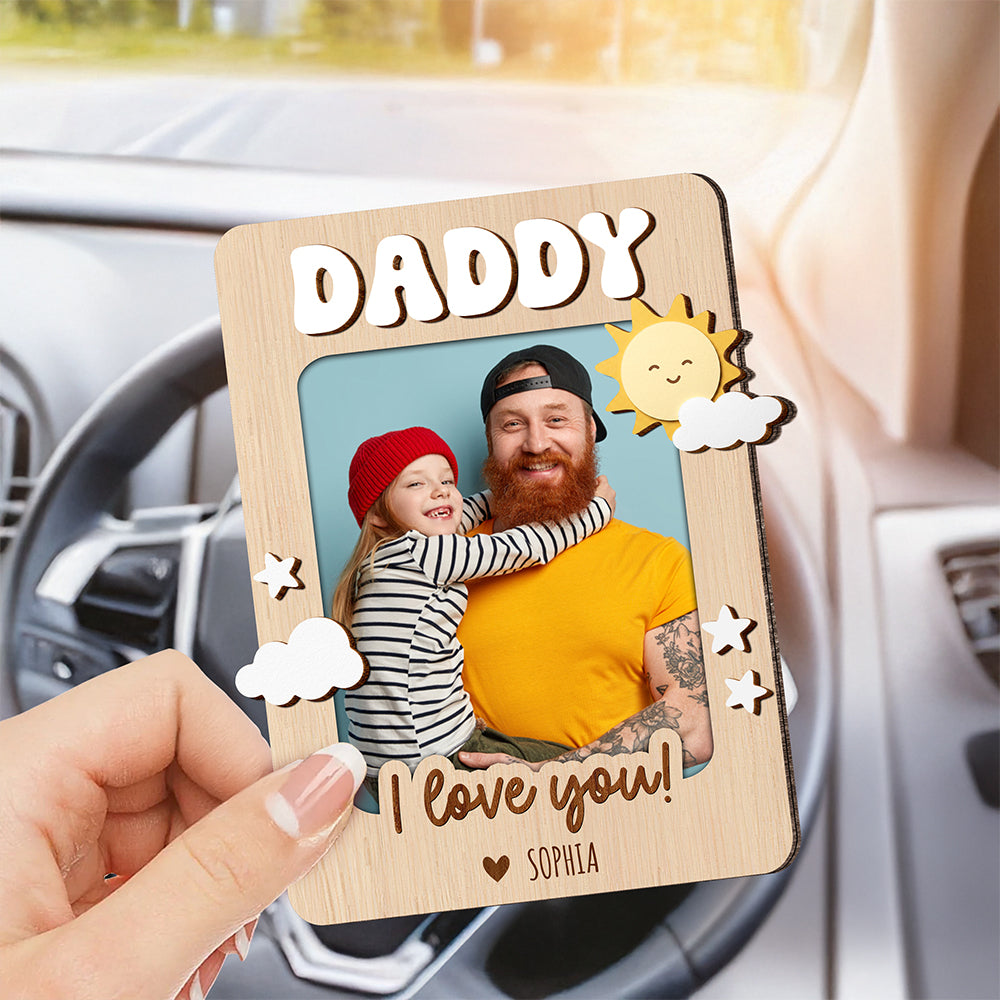 Custom Photo Daddy I Love You Car Visor Father's Day Gift LM32 668959
