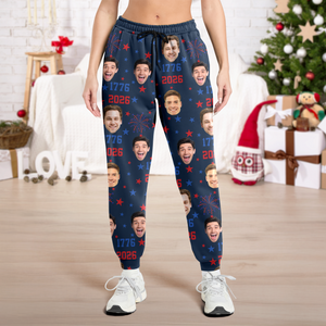 Custom Face Firework USA Red White Blue Matching Sweatpants LM32 895853