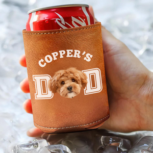 Custom Photo Dog Cat Dad Leather Can Cooler Holder Gift For Dog Cat Dad HO82 894096