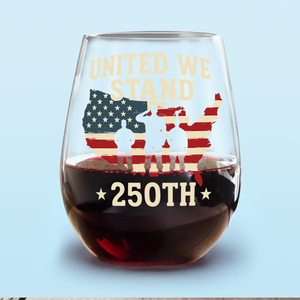 We Stand 250th Anniversary USA Veteran Wine Glass HA75 897312