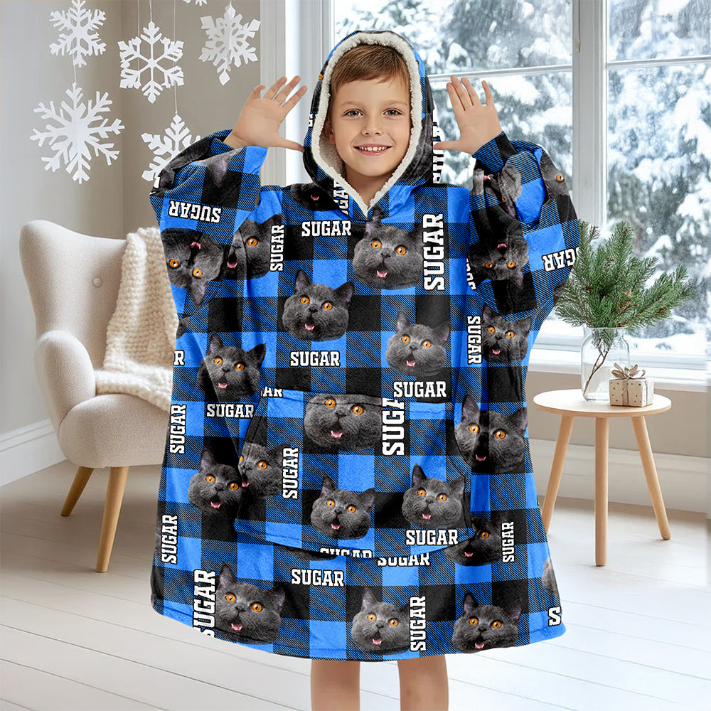 Custom Photo Name Cat Hoodie Blanket For Dog Lovers HA75 898372