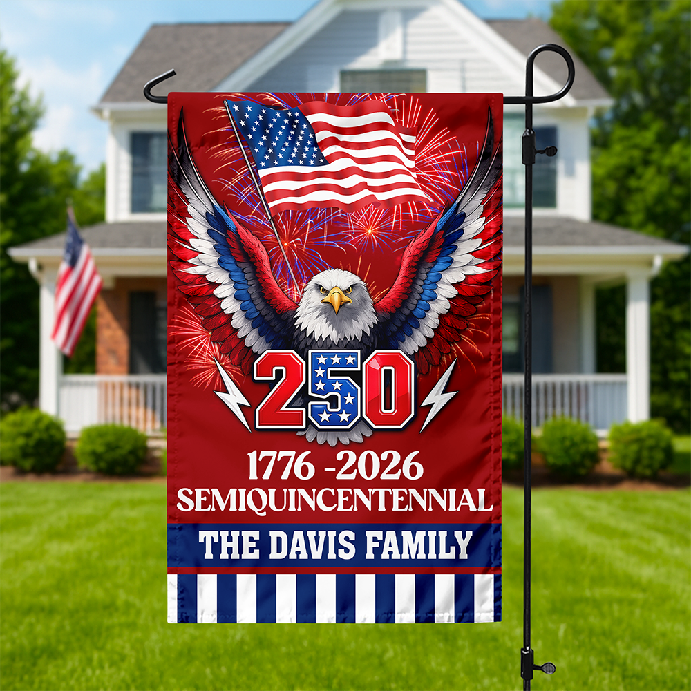 Custom Family Name Flag 250 Years America Garden Flag CH07 910626