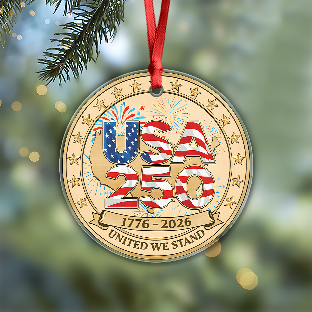USA 250th Anniversary Acrylic Ornament 250 Years of The United States Patriotism Gifts CH07 899606