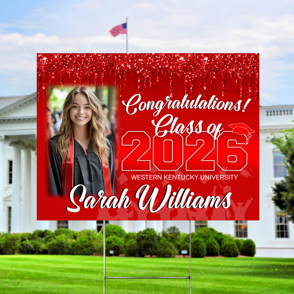 Personalized Congratulations Class Of 2026 Photo Graduation Yard Sign HO82 901378