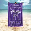 Custom Name Tropical Palm Tree Beach Towel – Personalized Birthday Gift, Summer Vacation Towel LM32 899669