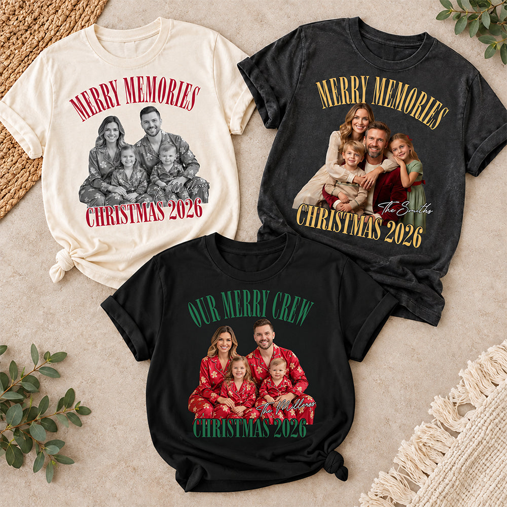 Custom Photo Merry Memories Christmas 2026 Comfort Shirt CH07 180642