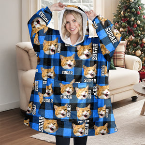 Custom Photo Name Cat Hoodie Blanket For Dog Lovers HA75 898372