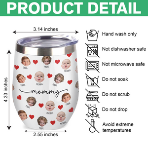 Custom Kid Face Photo Family Wine Tumbler Gift For Dad Mom HO82 894132