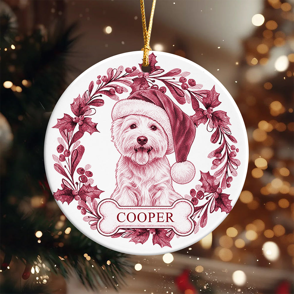 Custom Photo Dog Ceramic Ornament Christmas Gift For Dog Lover HA75 919186