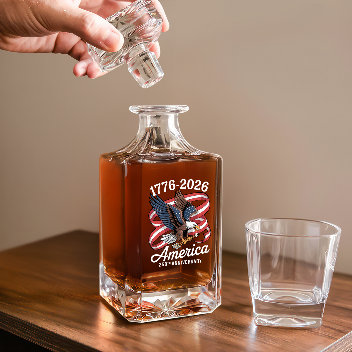 America 250th Anniversary 1776-2026 Eagle Us Flag Decanter HA75 898108
