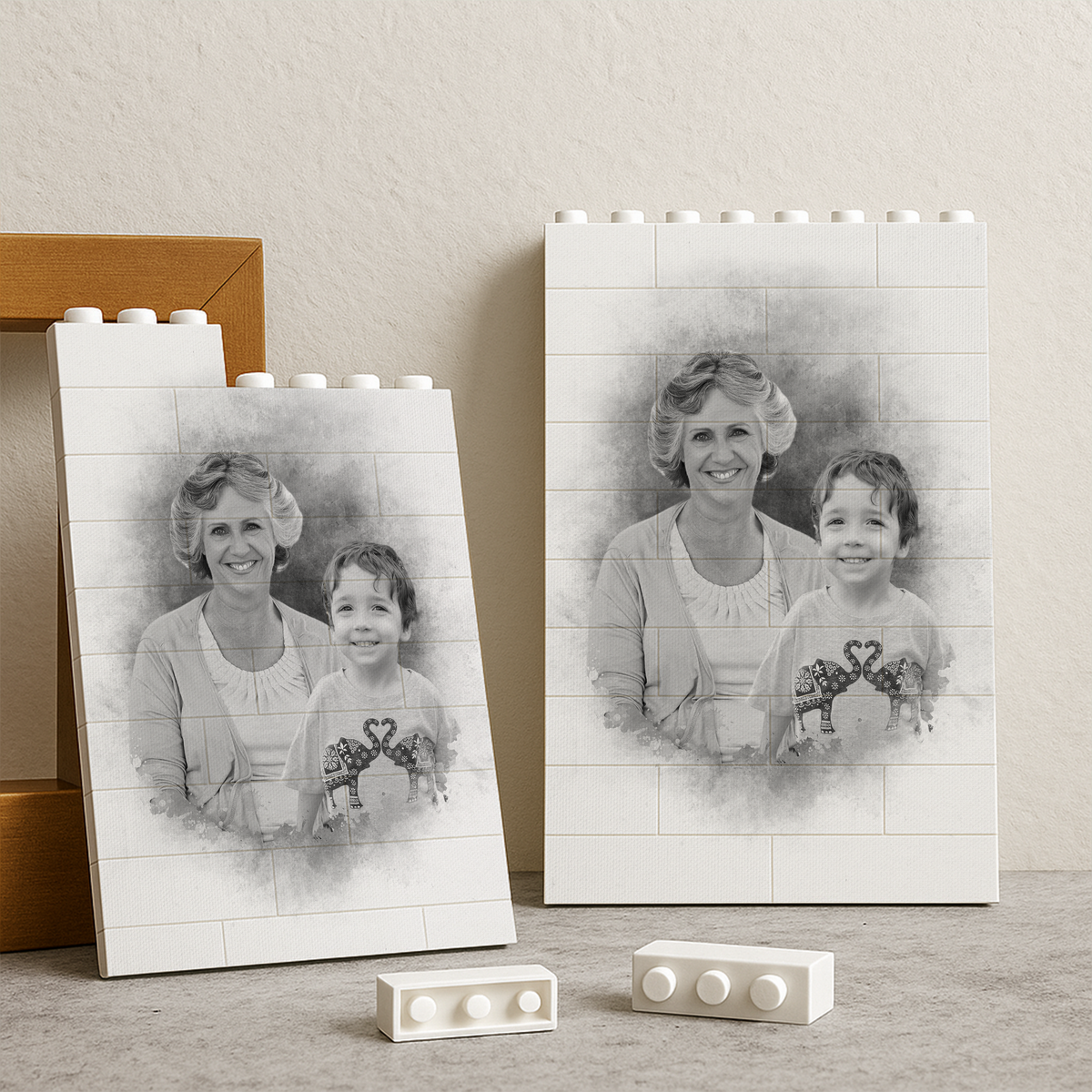 Custom Photo Add Deceased Loved One Memorial Family Building Brick Block HO82 902930