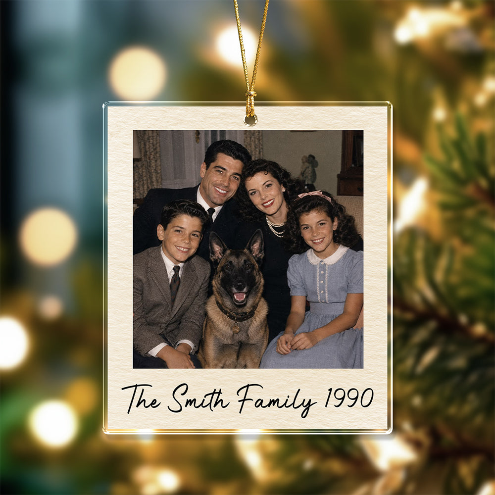 Custom Vintage Polaroid Photo Christmas Personalized Acrylic Ornament HA75 922028