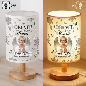 Custom Photo Forever In Our Hearts Memorial Fabric Lamp TH10 892855