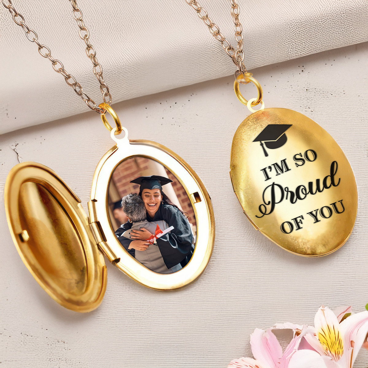 Custom Photo We're So Proud Of You Graduation Gift Locket Necklace HA75 892238