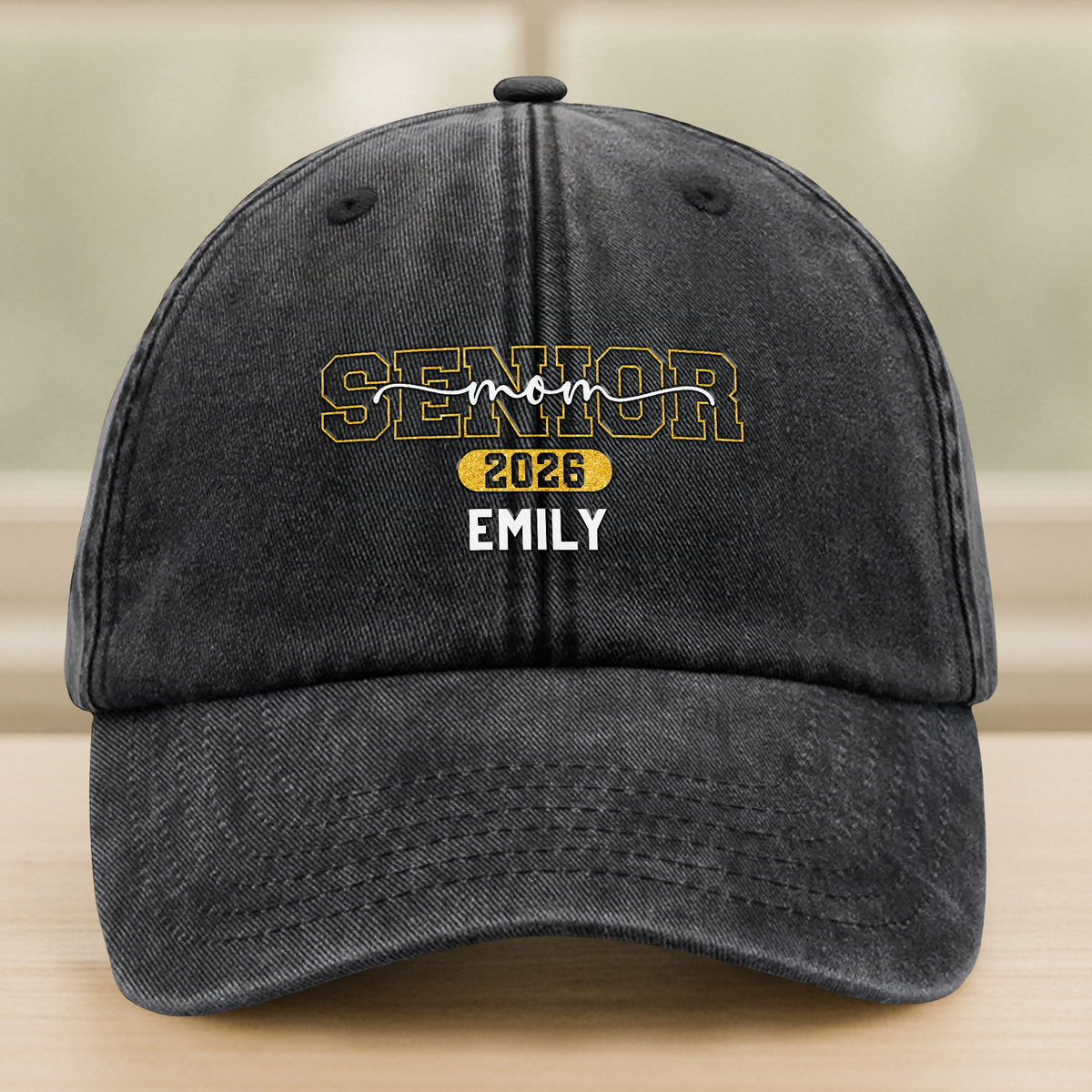 Custom Name Dad Mom Senior 2026 Washed Denim Baseball Cap TH10 169105