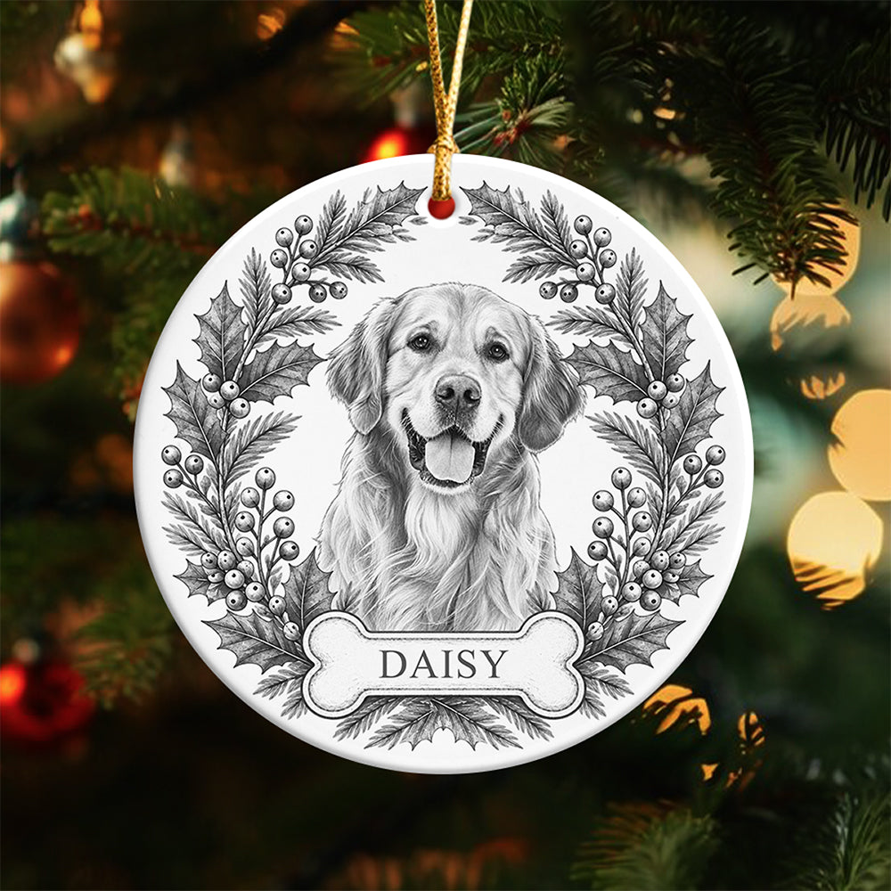 Custom Photo Dog Ceramic Ornament Christmas Gift For Dog Lover HA75 919186