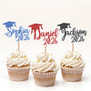 Personalised Class Of 2026 Glitter Bachelor Cap Cupcake Topper - Graduation Party Decorations for Graduates HO82 901492