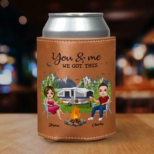Personalized You & Me We Got This Camping Leather Can Cooler Holder TH10 894087