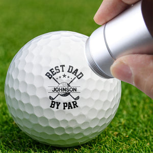 Custom Name Best Dad By Par - Family Personalized Golf Stamp Gift for Golfer, Golf Ball Marker HA75 898440